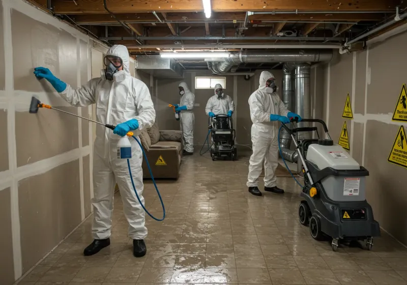 Basement Moisture Removal and Structural Drying process in Polk County, TN